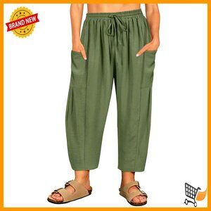 Plus Size Palazzo Harem Pants Drawstring Waist Wide Leg Summer Casual